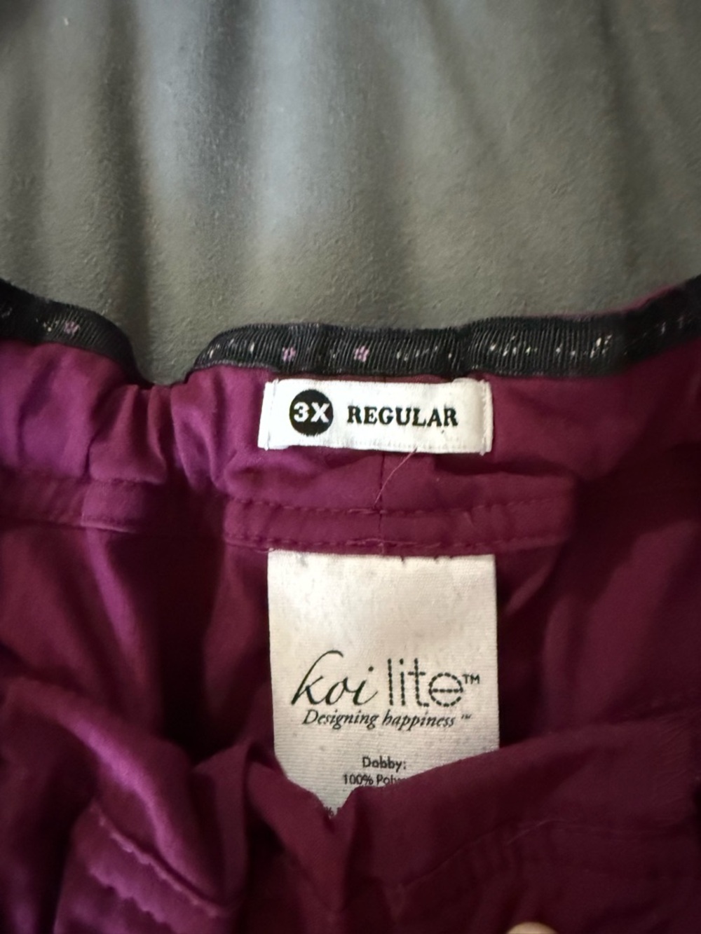 koi lite Women's Maroon Scrub Pants - 3X Regular